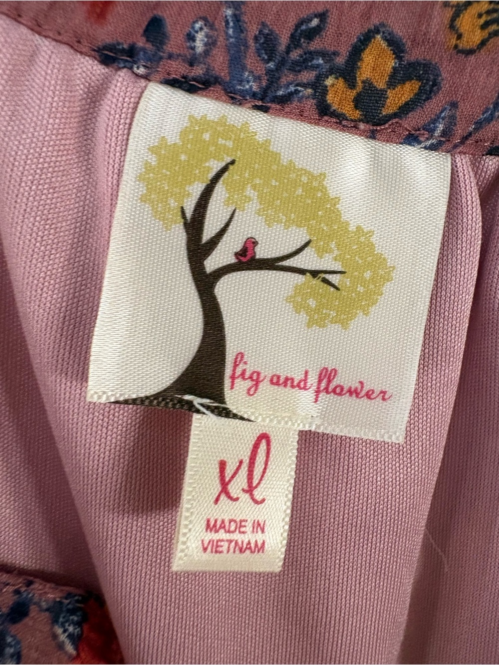 fig and flower Pink Mauve Multi-Print Boho Peasant Top - Picture 6 of 11